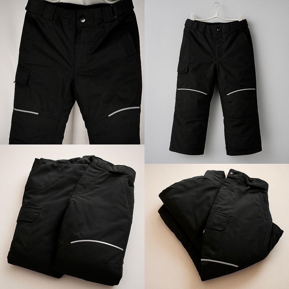 SwissTech Boys Snow Pants XS (4/5) Black Insulated Waterproof Ski Pants